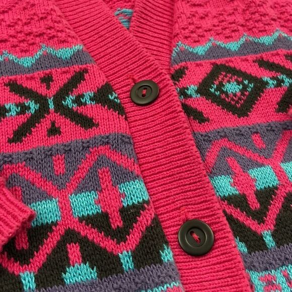 Vintage Boca Bleu 100% Cotton Pink Patterned Sweater size Medium - Picture 3 of 7